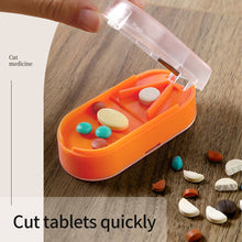 Load image into Gallery viewer, Small Portable Travel Medicine Box Pill Cutter Durable Tablet Storage Case Plastic Medicine Pill Tablet Cutter Splitter Pill Case
