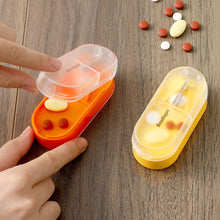 Load image into Gallery viewer, Small Portable Travel Medicine Box Pill Cutter Durable Tablet Storage Case Plastic Medicine Pill Tablet Cutter Splitter Pill Case
