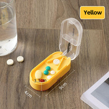 Load image into Gallery viewer, Small Portable Travel Medicine Box Pill Cutter Durable Tablet Storage Case Plastic Medicine Pill Tablet Cutter Splitter Pill Case
