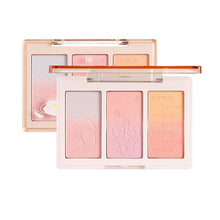 Load image into Gallery viewer, 3 in 1 Highlight Gradient Vitality Blush Peach Red Pearl Stage Rouge Powder Waterproof Sweat-proof Blusher Face Makeup Women Cosmetics
