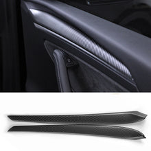 Load image into Gallery viewer, 2Pcs Carbon Fibre Car Door Decoration Internal Trim ABS Cover Accessories Dashboard For Tesla Model 3 2023 Model Y 2022
