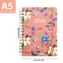 Load image into Gallery viewer, 2024 A5 English Planner Notebook Diary Weekly Planner Agenda Goal Habit Schedules Journal Notebooks Stationery Office School Supplies
