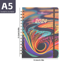 Load image into Gallery viewer, 2024 A5 English Planner Notebook Diary Weekly Planner Agenda Goal Habit Schedules Journal Notebooks Stationery Office School Supplies

