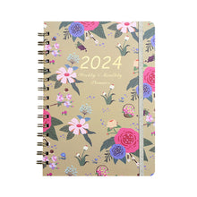 Load image into Gallery viewer, 2024 A5 English Planner Notebook Diary Weekly Planner Agenda Goal Habit Schedules Journal Notebooks Stationery Office School Supplies
