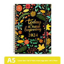Load image into Gallery viewer, 2024 A5 English Planner Notebook Diary Weekly Planner Agenda Goal Habit Schedules Journal Notebooks Stationery Office School Supplies
