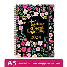 Load image into Gallery viewer, 2024 A5 English Planner Notebook Diary Weekly Planner Agenda Goal Habit Schedules Journal Notebooks Stationery Office School Supplies
