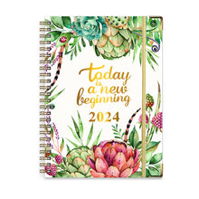 Load image into Gallery viewer, 2024 A5 English Planner Notebook Diary Weekly Planner Agenda Goal Habit Schedules Journal Notebooks Stationery Office School Supplies
