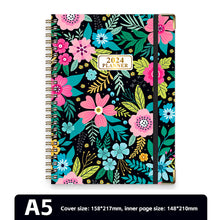 Load image into Gallery viewer, 2024 A5 English Planner Notebook Diary Weekly Planner Agenda Goal Habit Schedules Journal Notebooks Stationery Office School Supplies

