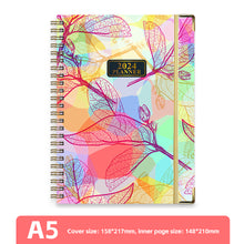 Load image into Gallery viewer, 2024 A5 English Planner Notebook Diary Weekly Planner Agenda Goal Habit Schedules Journal Notebooks Stationery Office School Supplies
