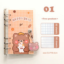 Load image into Gallery viewer, Korean Kawaii Journal Notebook Loose-leaf Binder Bear Planner For Students Office School Supplies Notepad Stationery
