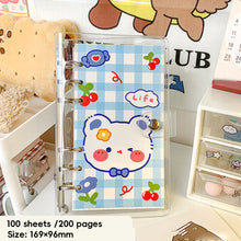 Load image into Gallery viewer, Korean Kawaii A6 Journal Notebook Loose-leaf Binder Bear Planner For Students Office School Supplies Notepad Stationery
