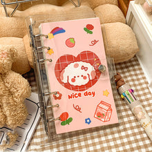 Load image into Gallery viewer, Korean Kawaii A6 Journal Notebook Loose-leaf Binder Bear Planner For Students Office School Supplies Notepad Stationery

