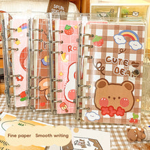 Load image into Gallery viewer, Korean Kawaii A6 Journal Notebook Loose-leaf Binder Bear Planner For Students Office School Supplies Notepad Stationery
