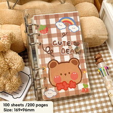 Load image into Gallery viewer, Korean Kawaii A6 Journal Notebook Loose-leaf Binder Bear Planner For Students Office School Supplies Notepad Stationery
