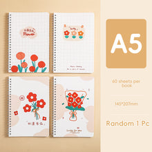 Load image into Gallery viewer, A5 Spiral Coil Paper Notebook Cute Landscape Flower Coil Book Student Notebook Notepad Kawaii Portable Diary Notebook Journals
