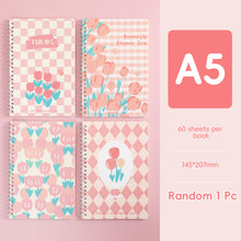 Load image into Gallery viewer, A5 Spiral Coil Paper Notebook Cute Landscape Flower Coil Book Student Notebook Notepad Kawaii Portable Diary Notebook Journals
