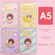 Load image into Gallery viewer, A5 Spiral Coil Paper Notebook Cute Landscape Flower Coil Book Student Notebook Notepad Kawaii Portable Diary Notebook Journals
