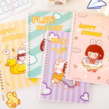 Load image into Gallery viewer, A5 Spiral Coil Paper Notebook Cute Landscape Flower Coil Book Student Notebook Notepad Kawaii Portable Diary Notebook Journals
