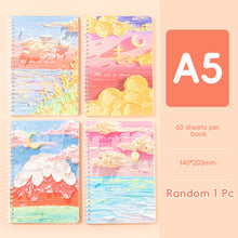 Load image into Gallery viewer, A5 Spiral Coil Paper Notebook Cute Landscape Flower Coil Book Student Notebook Notepad Kawaii Portable Diary Notebook Journals
