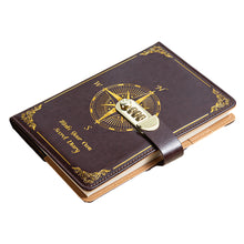 Load image into Gallery viewer, Password Notes Diary Book with Lock Simple Art Retro Girls Private Retro PUP Leather Face Secret Diary for Girls Boys
