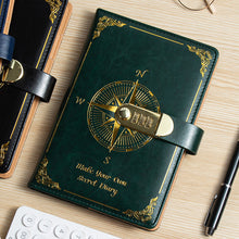 Load image into Gallery viewer, Password Notes Diary Book with Lock Simple Art Retro Girls Private Retro PUP Leather Face Secret Diary for Girls Boys
