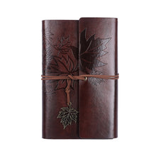 Load image into Gallery viewer, A6 Loose-leaf Photo Album PU Leather Kraft Paper Maple Leaves Cover Diary Notebook Vintage Cover Traveler Album Journals School Supplies
