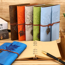 Load image into Gallery viewer, A6 Loose-leaf Photo Album PU Leather Kraft Paper Maple Leaves Cover Diary Notebook Vintage Cover Traveler Album Journals School Supplies
