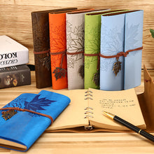 Load image into Gallery viewer, A6 Loose-leaf Photo Album PU Leather Kraft Paper Maple Leaves Cover Diary Notebook Vintage Cover Traveler Album Journals School Supplies
