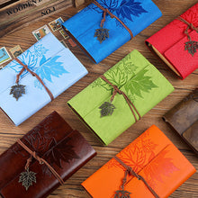 Load image into Gallery viewer, A6 Loose-leaf Photo Album PU Leather Kraft Paper Maple Leaves Cover Diary Notebook Vintage Cover Traveler Album Journals School Supplies
