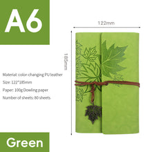 Load image into Gallery viewer, A6 Loose-leaf Photo Album PU Leather Kraft Paper Maple Leaves Cover Diary Notebook Vintage Cover Traveler Album Journals School Supplies
