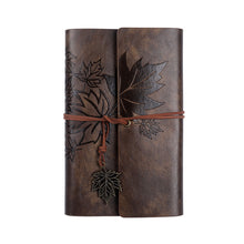 Load image into Gallery viewer, A6 Loose-leaf Photo Album PU Leather Kraft Paper Maple Leaves Cover Diary Notebook Vintage Cover Traveler Album Journals School Supplies
