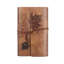Load image into Gallery viewer, A6 Loose-leaf Photo Album PU Leather Kraft Paper Maple Leaves Cover Diary Notebook Vintage Cover Traveler Album Journals School Supplies
