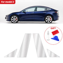 Load image into Gallery viewer, 4Pcs Automobile Protective Film B-pillar Scratch Proof Car TPU A-pillar Film Retrofitting Accessories For Tesla Model 3 Model Y
