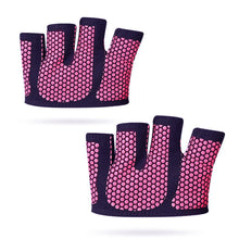 Load image into Gallery viewer, 1Pair Non-Slip Silicone Yoga Half-Palm Gloves Outdoor Exercise Weight Lifting Dumbbell Four-Finger Fitness Gloves
