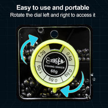 Load image into Gallery viewer, 1 Box Portable Open Bite Lead Set Multi-Gauge Bare Round Open Bite Lead Raft Fishing Lead Rock Fishing Lead Drop Accessories Fishing Supplies- About 80PCS/60G
