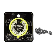 Load image into Gallery viewer, 1 Box Portable Open Bite Lead Set Multi-Gauge Bare Round Open Bite Lead Raft Fishing Lead Rock Fishing Lead Drop Accessories Fishing Supplies- About 80PCS/60G
