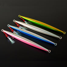Load image into Gallery viewer, 60G/80G/160G 1Piece Long Boat Fishing Deep Sea Fishing Bait Luminous Speed Sink Iron Plate Long Cast Metal Lure Bait Sea Wolf Tuna Grouper Bait-Double Hook Type
