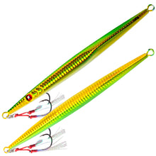 Load image into Gallery viewer, 60G/80G/160G 1Piece Long Boat Fishing Deep Sea Fishing Bait Luminous Speed Sink Iron Plate Long Cast Metal Lure Bait Sea Wolf Tuna Grouper Bait-Double Hook Type
