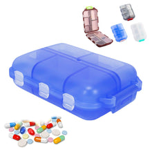 Load image into Gallery viewer, Portable 10 Grids Pill Box Plastic Sealed Large Capacity Medicine Storage Box Durable Travel Pill Case Medicine Box
