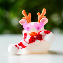 Load image into Gallery viewer, Christmas Rubber Mini White Snow Duck Yellow Ducks Car Ornaments Decor Cute Squeak Ducks Ornaments Interior Home Decoration Accessories
