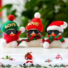 Load image into Gallery viewer, Christmas Rubber Mini White Snow Duck Yellow Ducks Car Ornaments Decor Cute Squeak Ducks Ornaments Interior Home Decoration Accessories
