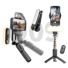 Load image into Gallery viewer, Handheld Gimbal Stabilizer Foldable With Fill Light Wireless Bluetooth For Xiaomi Huawei Iphone Smartphone
