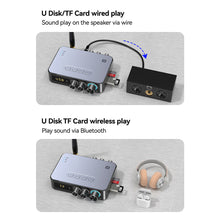 Load image into Gallery viewer, NFC Bluetooth 5.1 Audio Receiver Transmitter Coaxial RCA Wireless Bass Treble Music Adapter FM Radio U Disk/TF Card Player
