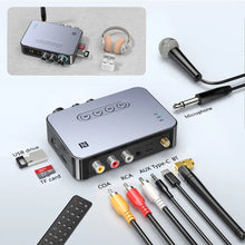 Load image into Gallery viewer, NFC Bluetooth 5.1 Audio Receiver Transmitter Coaxial RCA Wireless Bass Treble Music Adapter FM Radio U Disk/TF Card Player
