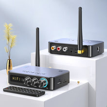 Load image into Gallery viewer, NFC Bluetooth 5.1 Audio Receiver Transmitter Coaxial RCA Wireless Bass Treble Music Adapter FM Radio U Disk/TF Card Player
