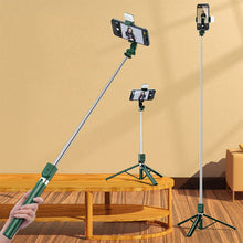 Load image into Gallery viewer, 1.67M Long Extended Bluetooth Wireless Selfie Stick Live Broacast Stand Holder Tripod Foldable With Fill Light For Smartphones
