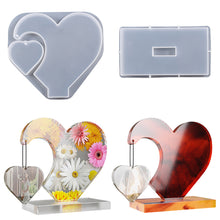 Load image into Gallery viewer, Love Heart Photo Frame DIY Crystal Epoxy Resin Mold Craft Rectangular Base Heart Decorative Ornament Silicone Mould Home Decor
