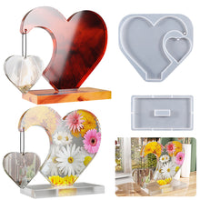 Load image into Gallery viewer, Love Heart Photo Frame DIY Crystal Epoxy Resin Mold Craft Rectangular Base Heart Decorative Ornament Silicone Mould Home Decor
