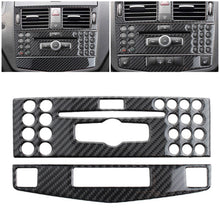 Load image into Gallery viewer, Car Center Console Air Conditioner CD Panel Cover Trim Carbon Fiber For Mercedes Benz C class W204 C200 C260 C300 C180 2007-2010
