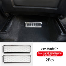 Load image into Gallery viewer, 2Pcs Backseat Air Vent Fully Stainless Steel Cover Pad Integrated Design Air Flow Vent Grille Protection For Tesla Model Y 2020-2023
